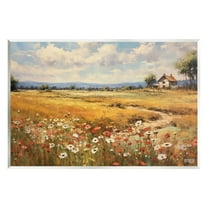 Stupell Industries Countryside Poppy Meadow Landscape Painting Unframed Art Print Wall Art, 15 x 10