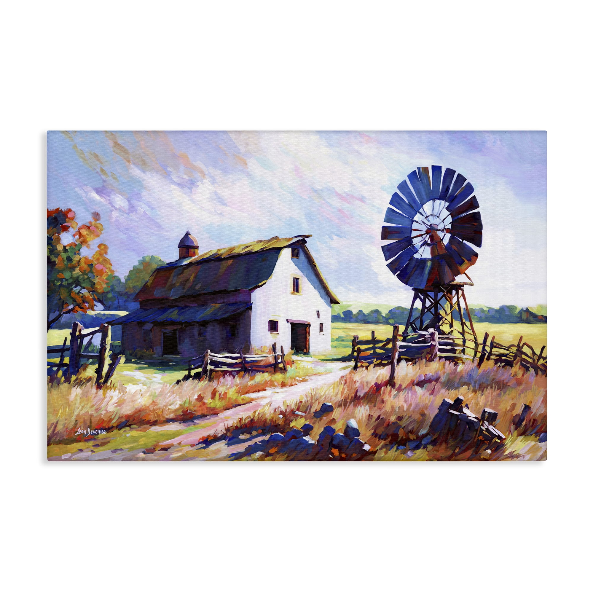 Stupell Industries Countryside Serenity Landscape Landscape Painting Gallery Wrapped Canvas Art Print Wall Art, 45 x 30