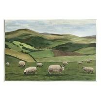 Stupell Industries Countryside Sheep Grazing Animals & Insects Painting Unframed Art Print Wall Art, 15 x 10