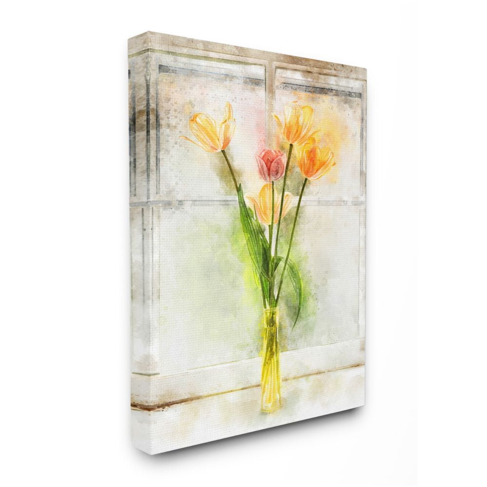 Stupell Industries Countryside Tulip Bouquet on Window Sill Designed by Ziwei Li