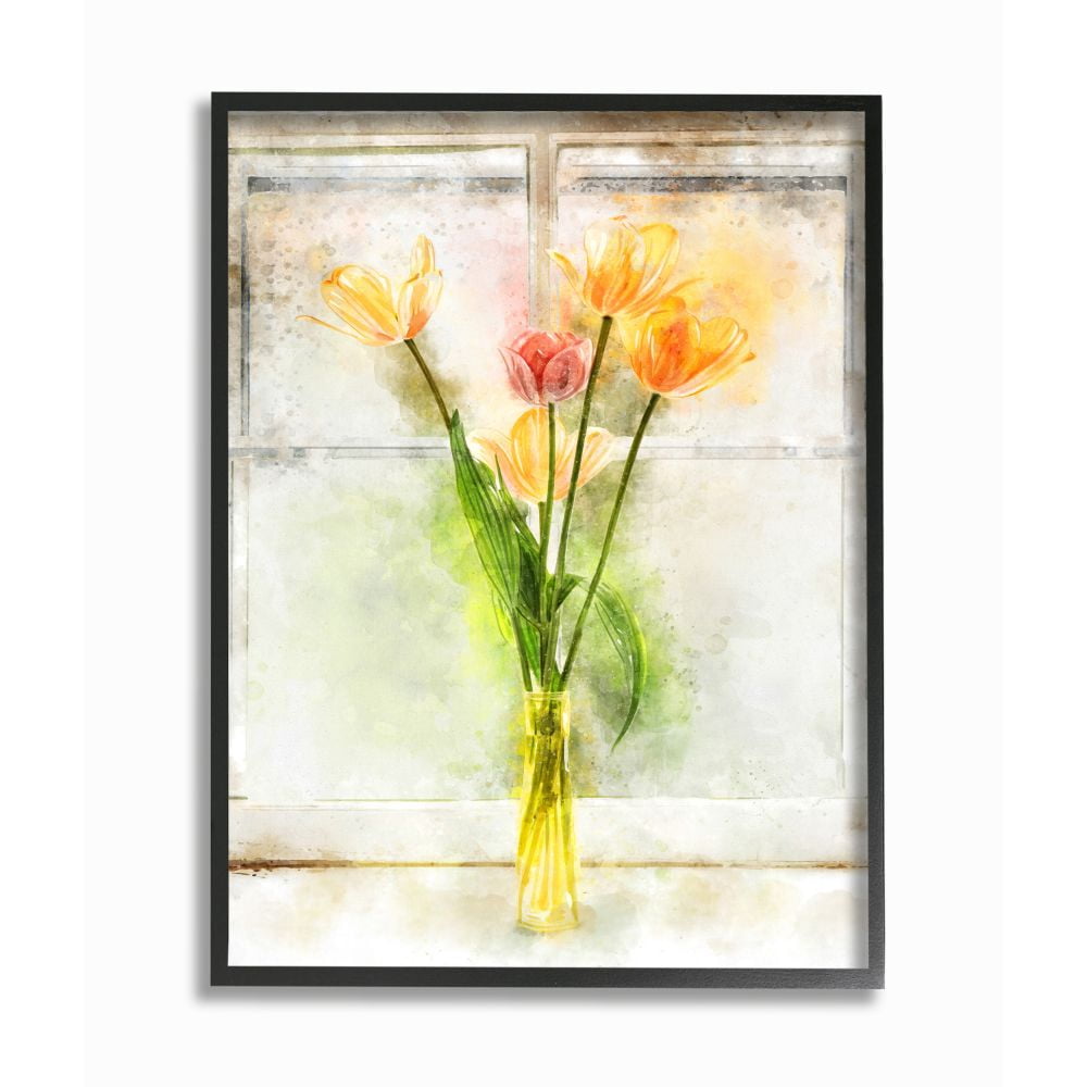 Stupell Industries Countryside Tulip Bouquet on Window Sill Designed by Ziwei Li
