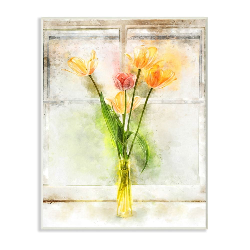 Stupell Industries Countryside Tulip Bouquet on Window Sill Designed by Ziwei Li