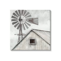 Stupell Industries Countryside Windmill Dark Cloudy Sky Rural Barn Painting Gallery Wrapped Canvas Print Wall Art, Design by Nan