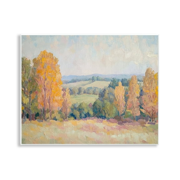 Stupell Industries Countryside in Autumn Landscape & Nature Painting Unframed Art Print Wall Art, 14 x 11