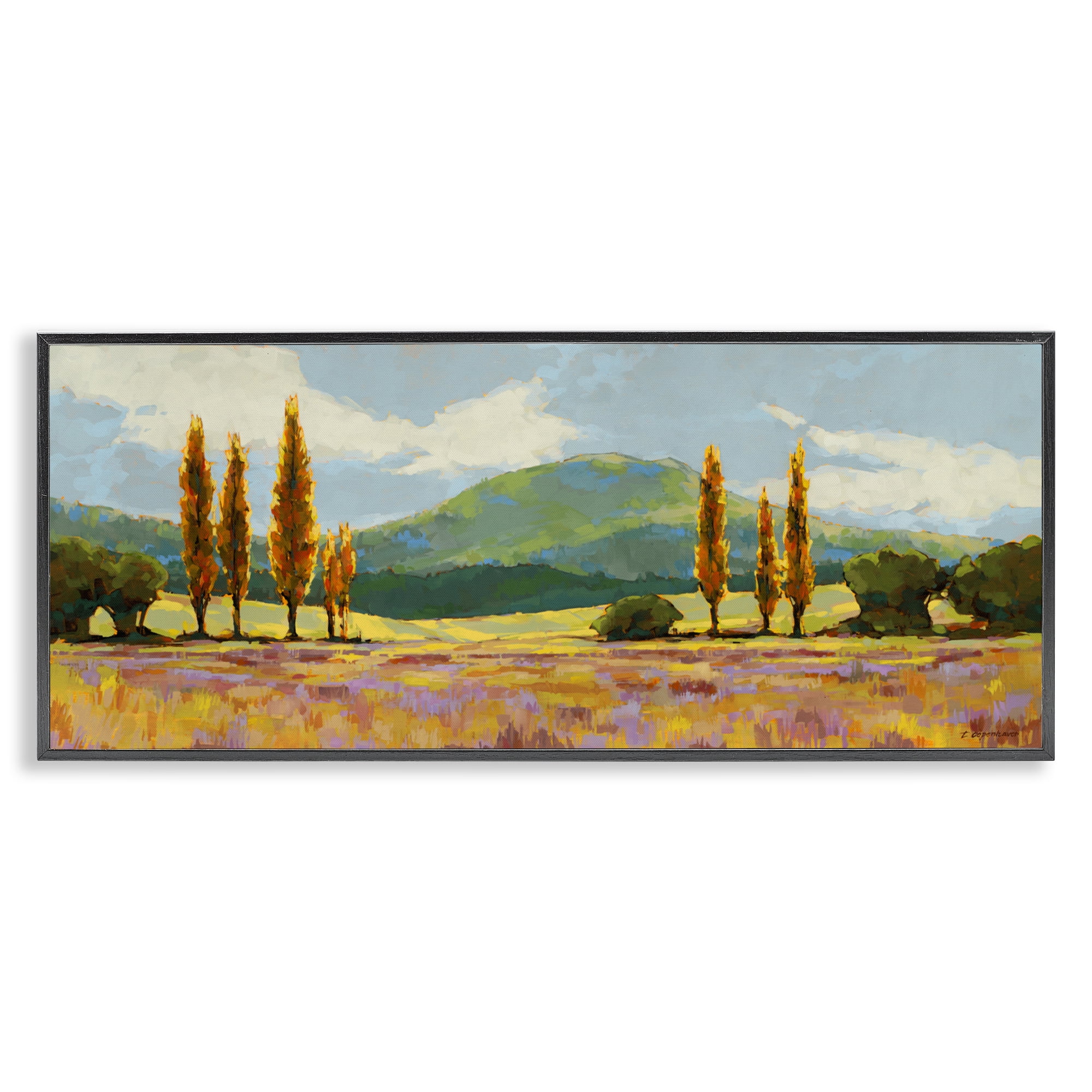 Stupell Industries Countryside with Dabbled Pastels Black Framed Giclee Art, design by Trevor Copenhaver