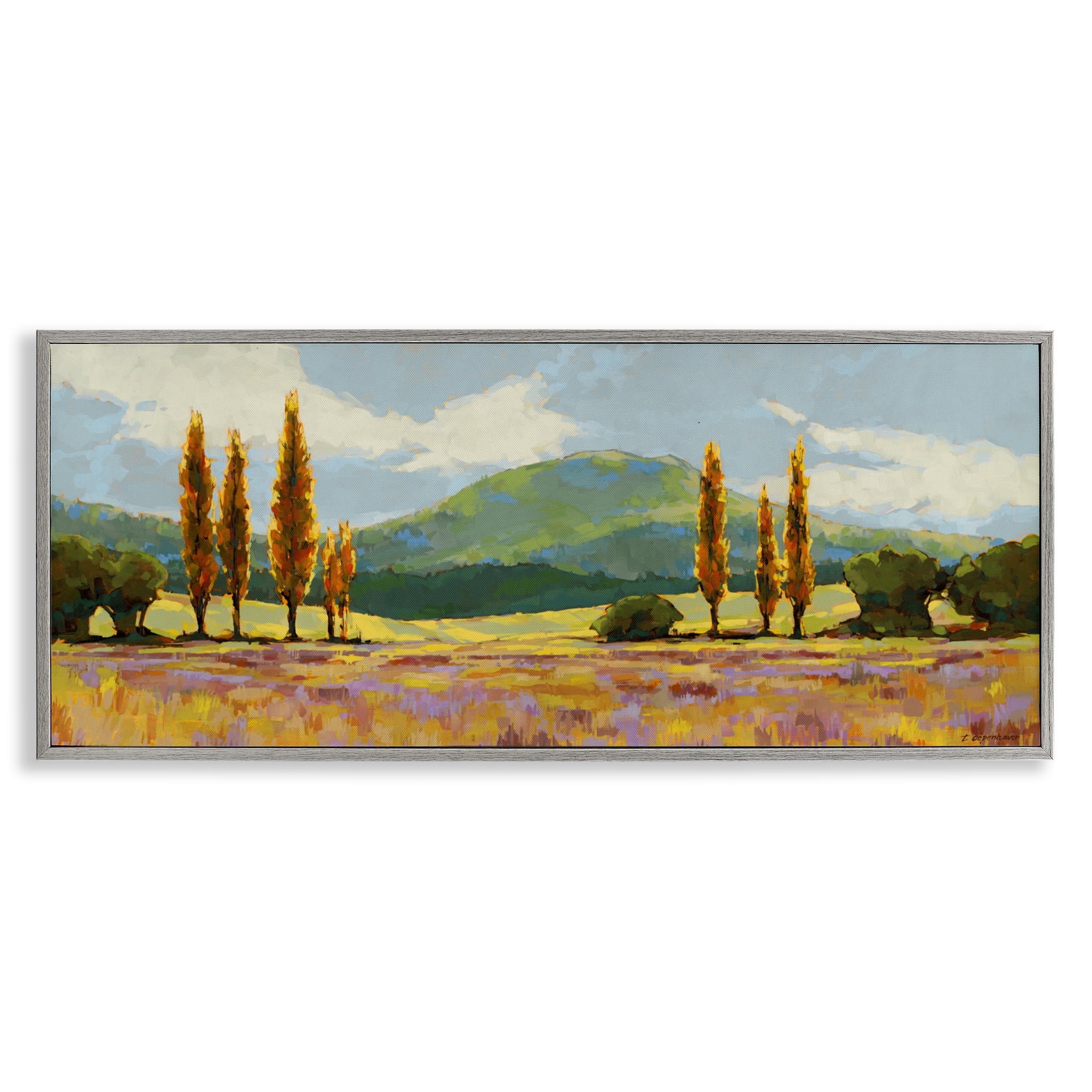 Stupell Industries Countryside with Dabbled Pastels Gray Framed Giclee Art, design by Trevor Copenhaver