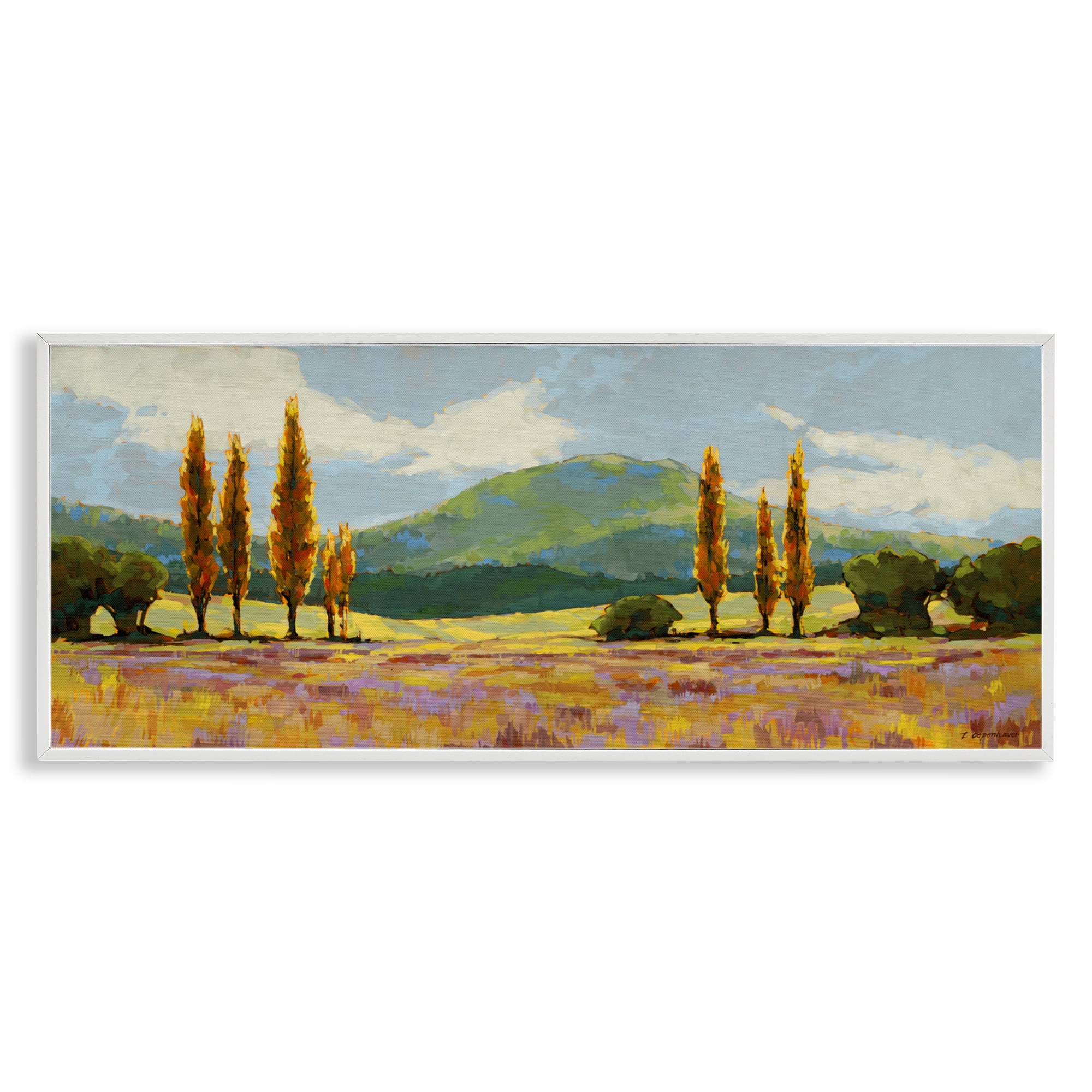 Stupell Industries Countryside with Dabbled Pastels White Framed Giclee Art, design by Trevor Copenhaver