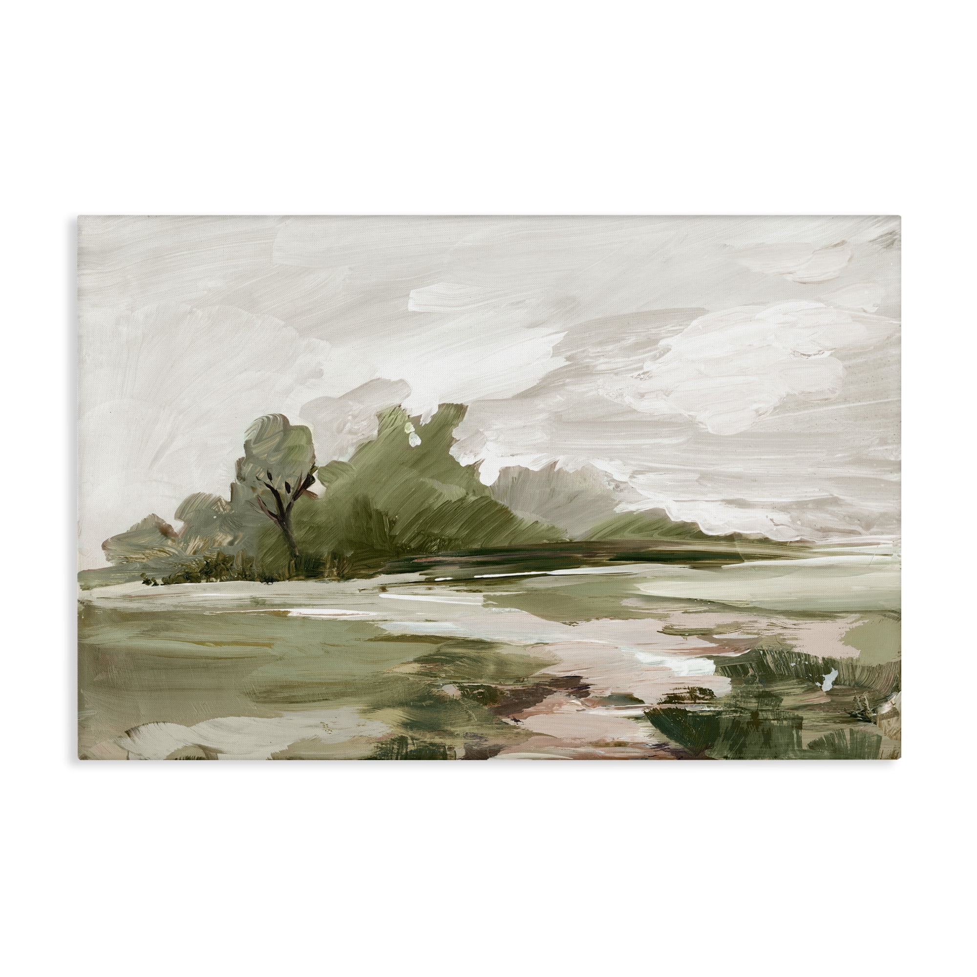 Stupell Industries Countryside with Distant Trees Landscape & Nature Painting Wrapped Canvas Art Print Wall Art, 24 x 16