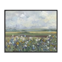 Stupell Industries County Meadow Clouds Overhead Landscape & Nature Painting Black Framed Art Print Wall Art, 14 x 11