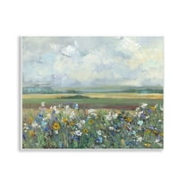 Stupell Industries County Meadow Clouds Overhead Landscape & Nature Painting Unframed Art Print Wall Art, 14 x 11