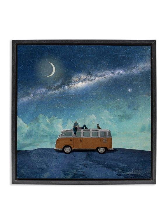Industries Eclectic Black Floating Frame Canvas Art, 25 x 25, by Paula Belle Flores