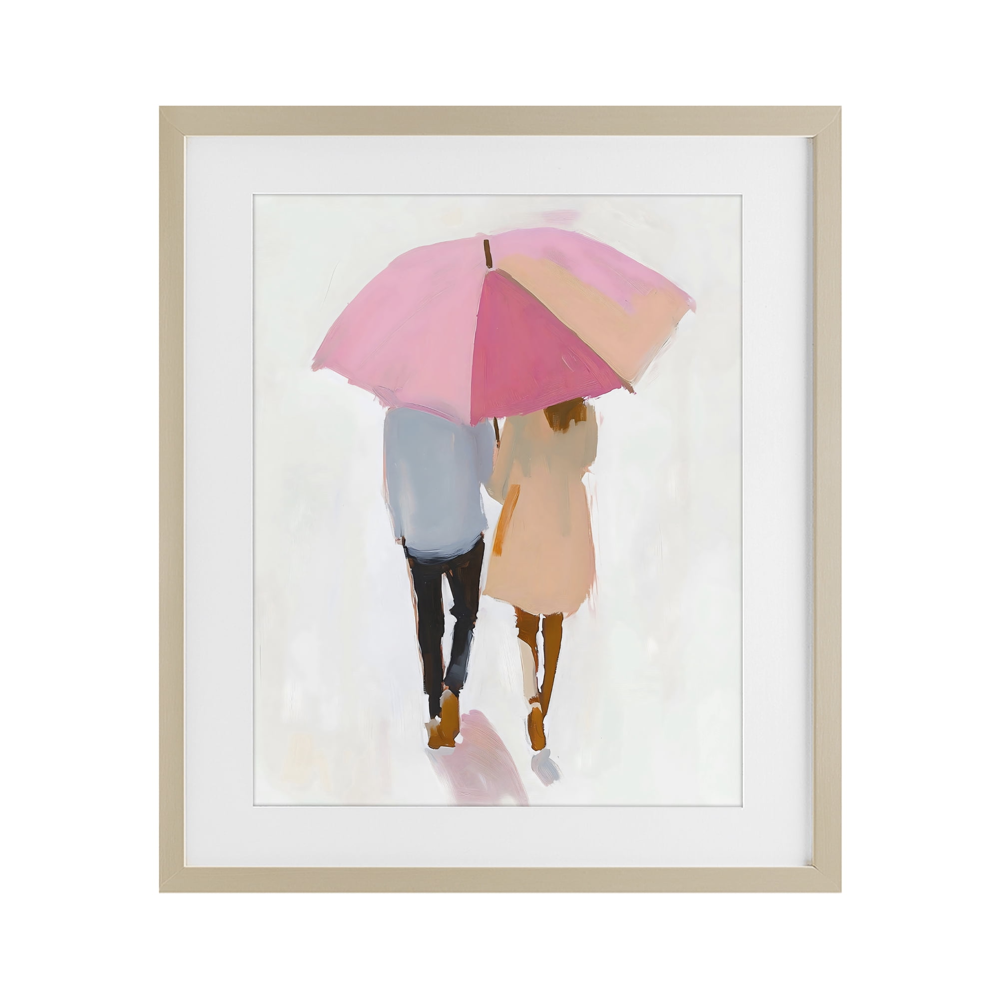 Stupell Industries Couple Stroll Under Umbrella Birch Framed Print Under Glass, design by The Prints Vibe