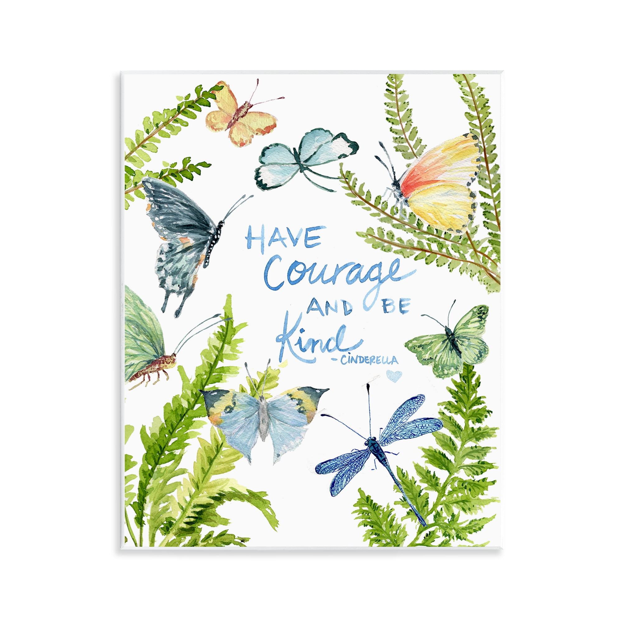 Stupell Industries Courage & Kindness Phrase Animals & Insects Painting Unframed Art Print Wall Art, 11 x 14