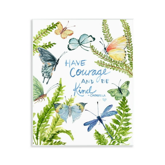 Stupell Industries Courage & Kindness Phrase Animals & Insects Painting Unframed Art Print Wall Art, 11 x 14