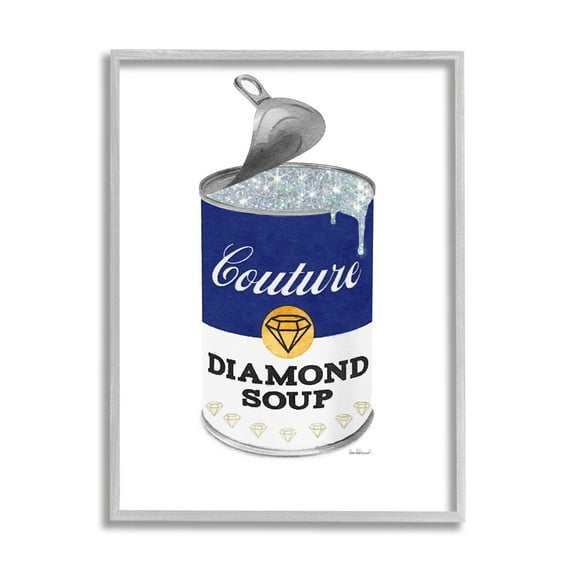 Stupell Industries Couture Blue Condensed Diamond Soup Can Sparkle Pattern, 16 x 20, Design by Amanda Greenwood