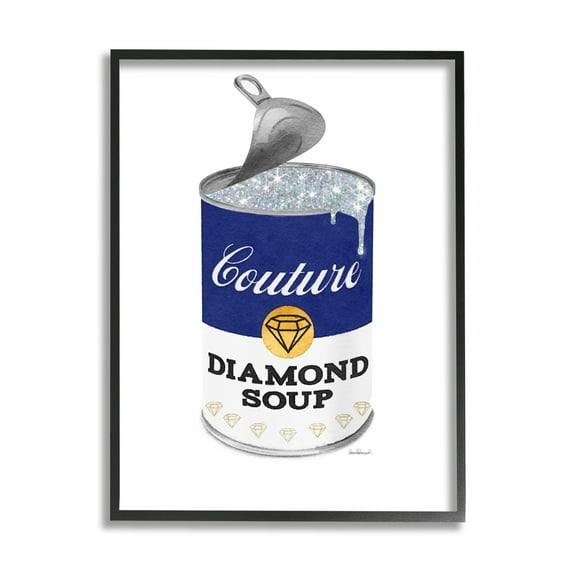 Stupell Industries Couture Blue Condensed Diamond Soup Can Sparkle Pattern, 24 x 30, Design by Amanda Greenwood