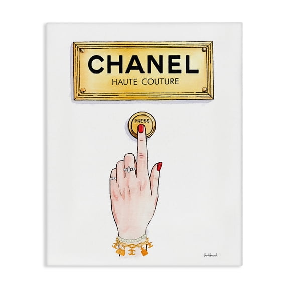Stupell Industries Couture Brand Bell Canvas Wall Art design by Amanda Greenwood, 40 x 30