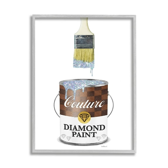 Stupell Industries Couture Diamond P. Brown Fashion Pattern Pop Brush, 11 x 14, Design by Amanda Greenwood