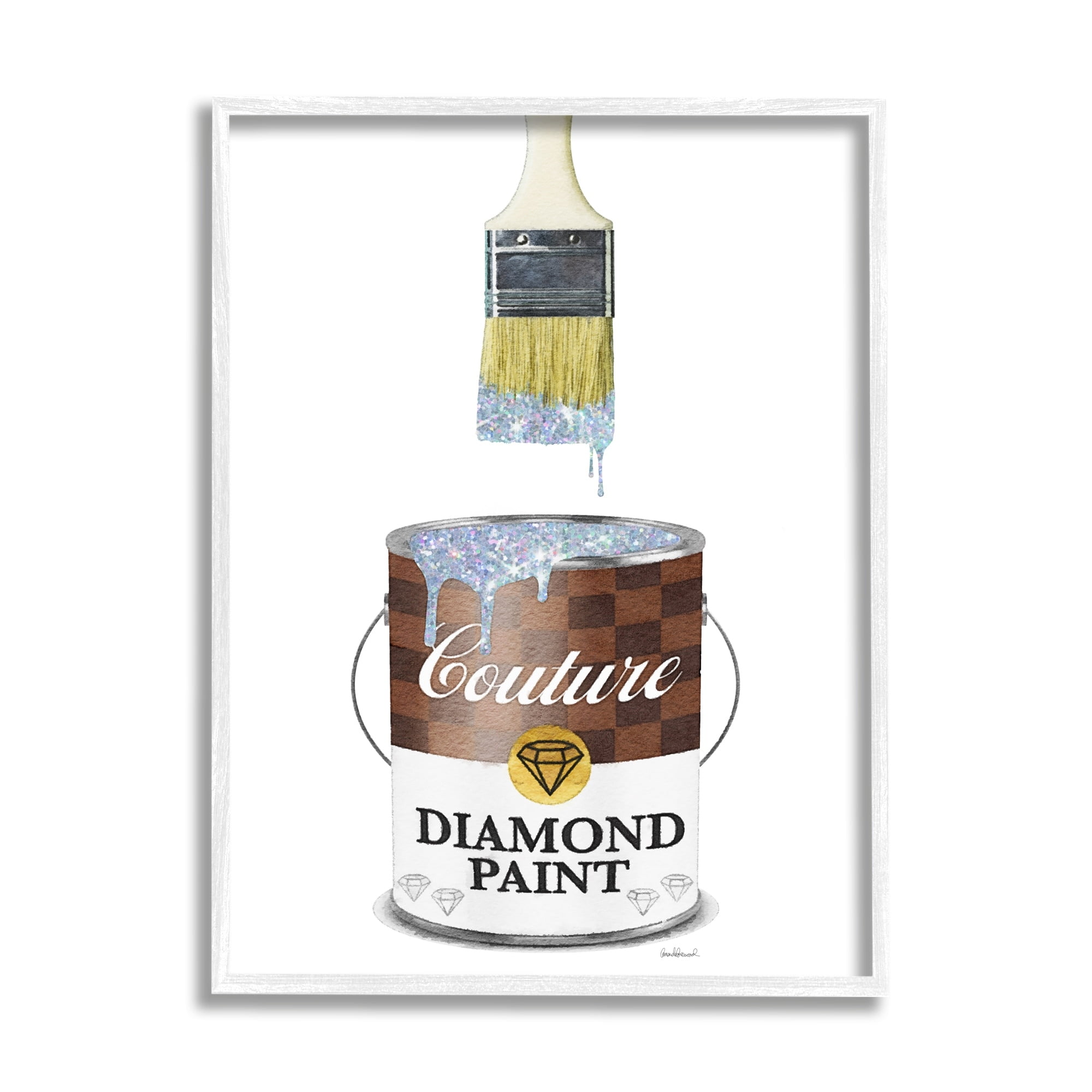 Stupell Industries Couture Diamond Paint Brown Fashion Pattern Pop Brush, 16 x 20, Design by Amanda Greenwood