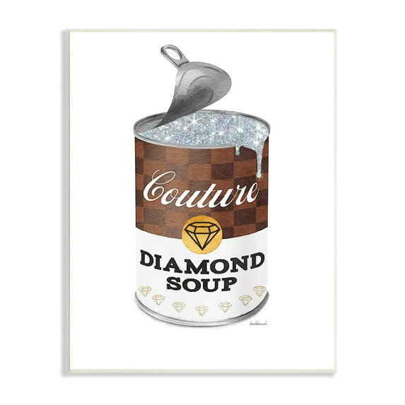 Stupell Industries Couture Fashion Pop Condensed Soup Can Brown Glam, 13 x 19, Design by Amanda Greenwood