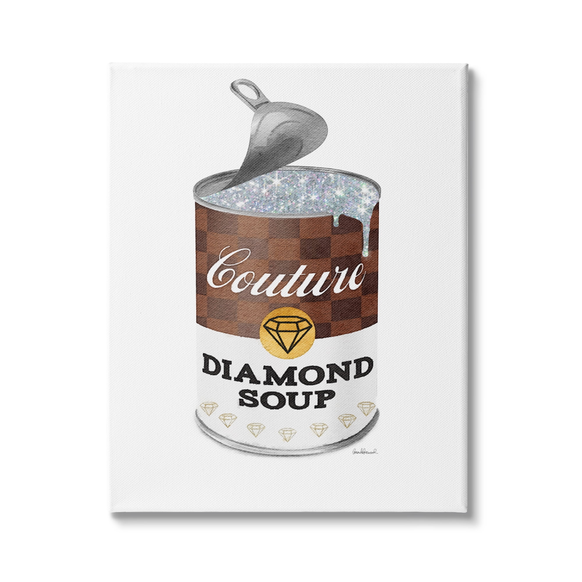 Stupell Industries Couture Fashion Pop Condensed Soup Can Brown Glam, 16 x 20, Design by Amanda Greenwood