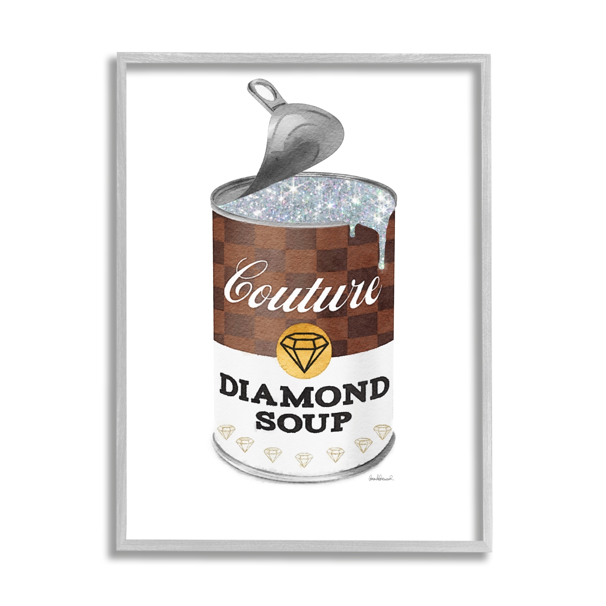 Stupell Industries Couture Fashion Pop Condensed Soup Can Brown Glam, 16 x 20, Design by Amanda Greenwood