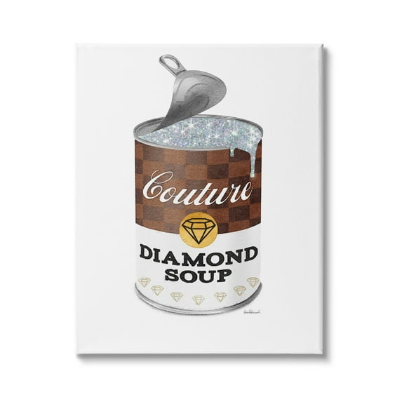 Stupell Industries Couture Fashion Pop Condensed Soup Can Brown Glam, 24 x 30, Design by Amanda Greenwood