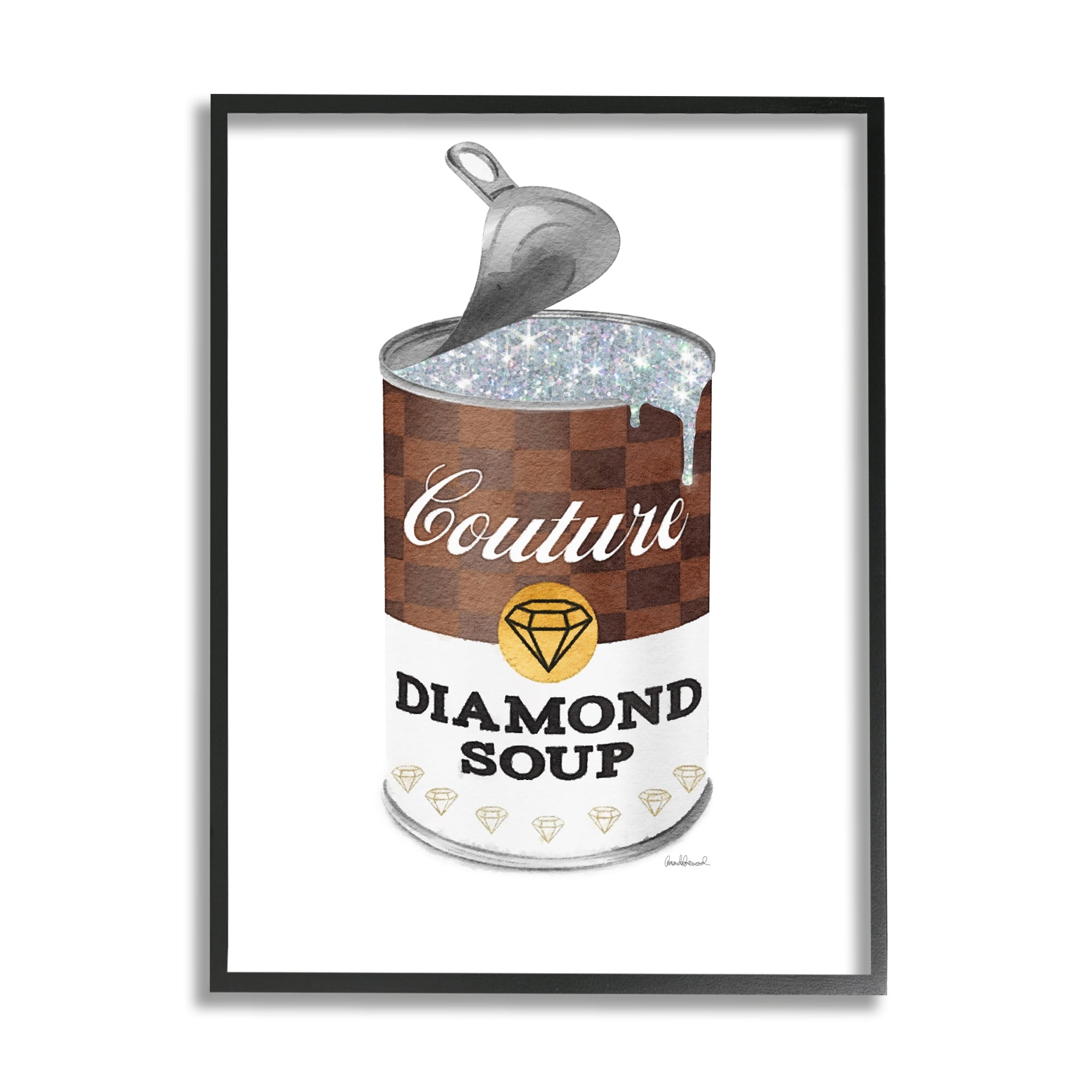 Stupell Industries Couture Fashion Pop Condensed Soup Can Brown Glam, 24 x 30, Design by Amanda Greenwood