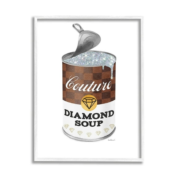 Stupell Industries Couture Fashion Pop Condensed Soup Can Brown Glam, 24 x 30, Design by Amanda Greenwood