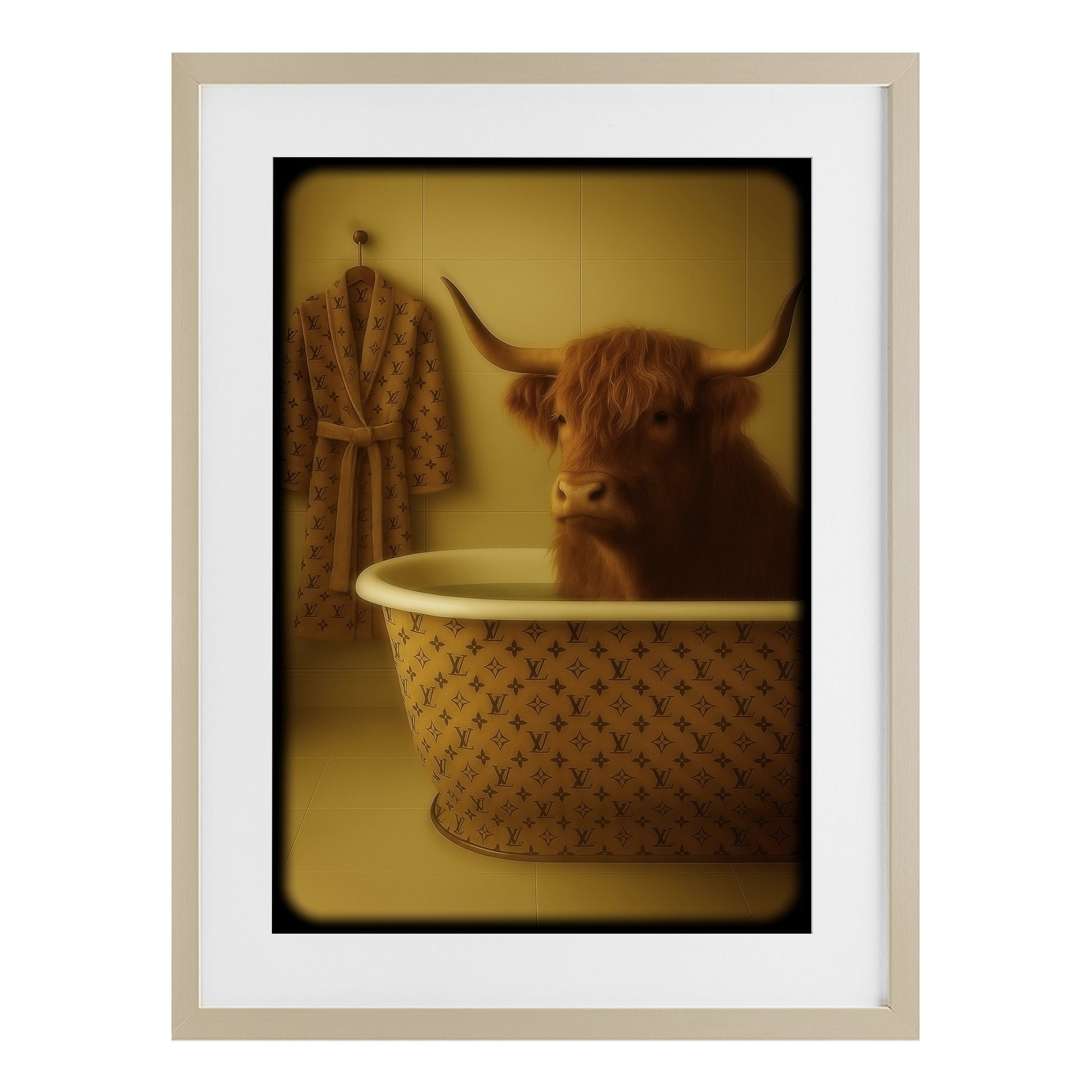 Stupell Industries Couture Highland in Luxury Tub Birch Framed Print Under Glass, design by Grotto Studios