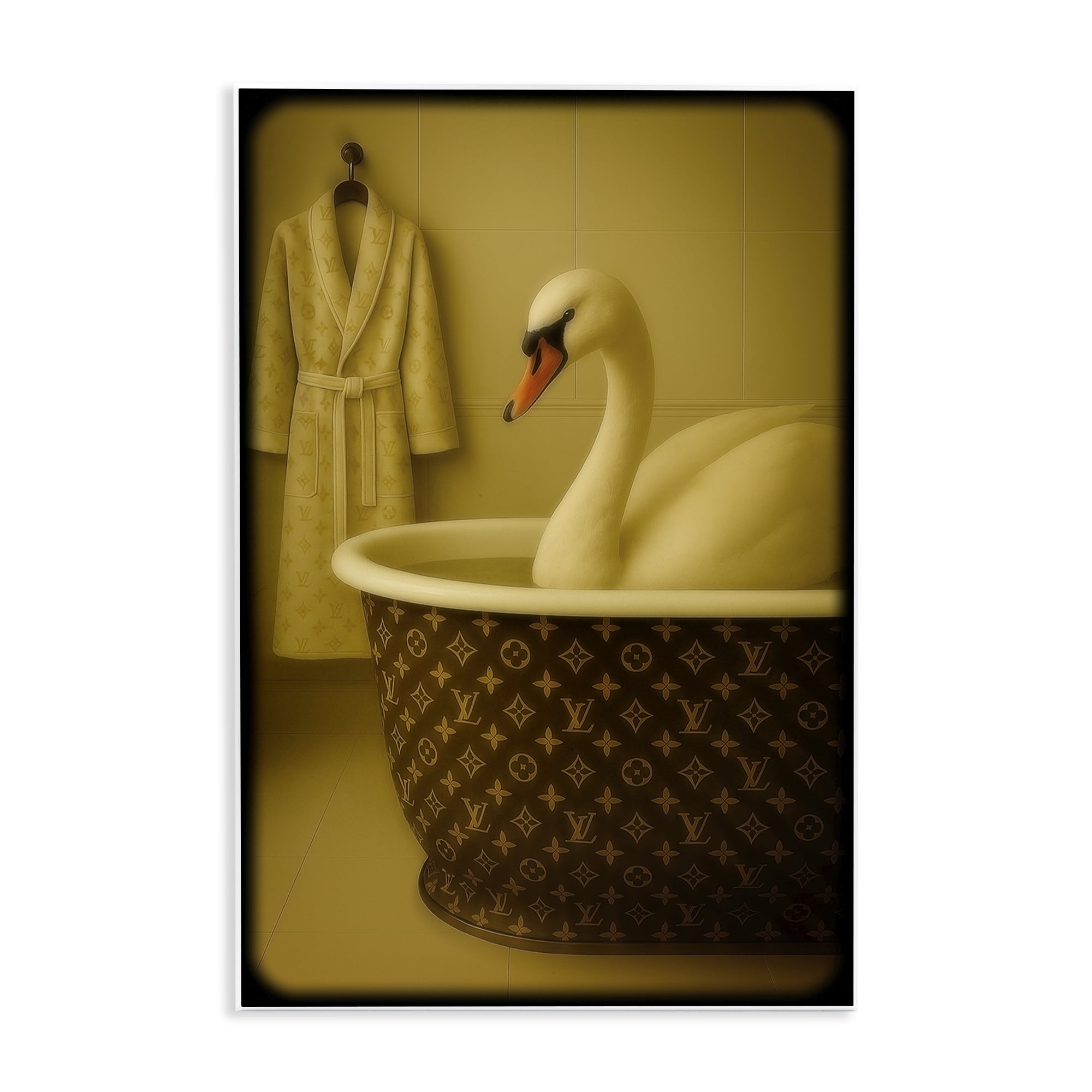 Stupell Industries Couture Swan in Luxury Tub Wall Plaque Art, design by Grotto Studios