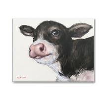 Stupell Industries Cow Calf Minimal Painting Animals & Insects Painting Gallery Wrapped Canvas Art Print Wall Art, 20 x 16