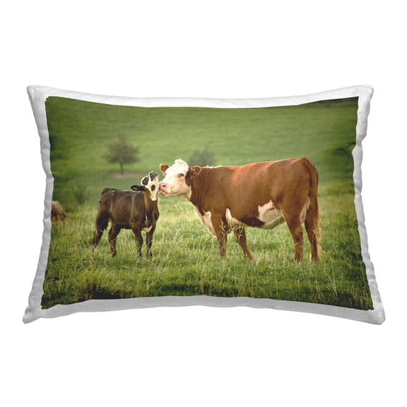 Stupell Industries Cow & Calf Preening Decorative Printed Throw Pillow Design by Marty Hulsebos.