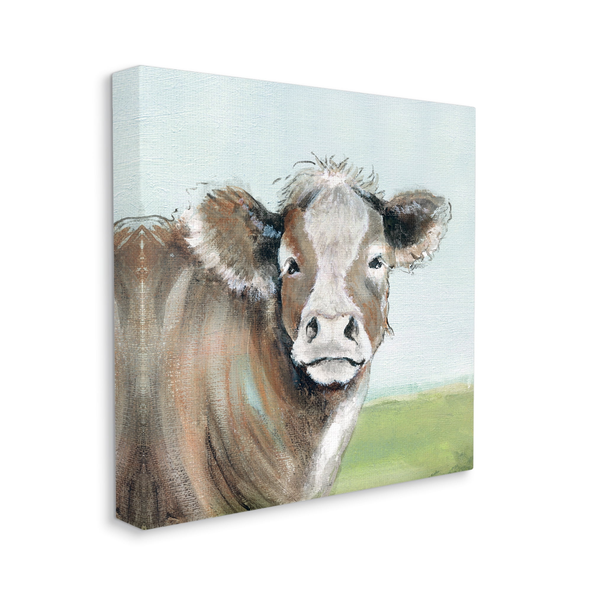 Stupell Industries Cow Gazing Farm Pasture Clear Blue Sky, 36 x 36, Design by Janet Tava