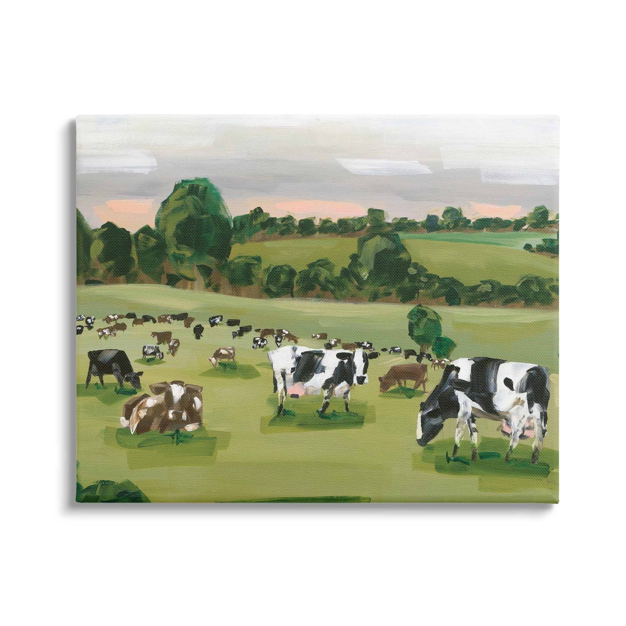 Stupell Industries Cow Grasslands Cattle Countryside Sunset Plains,40 x 30, Design by Hollihocks Art