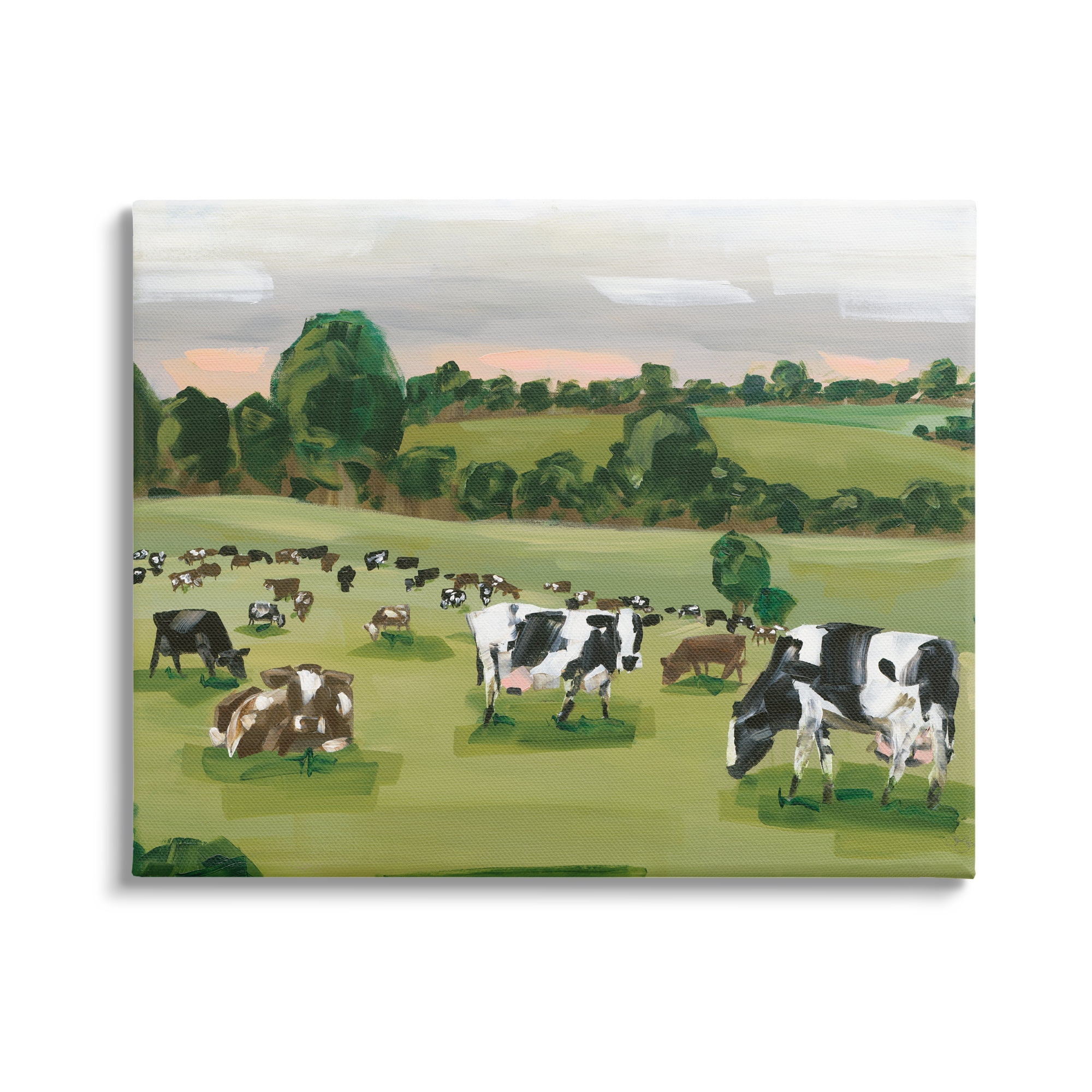 Stupell Industries Cow Grasslands Cattle Countryside Sunset Plains,48 x 36, Design by Hollihocks Art
