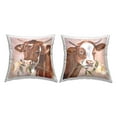 thumbnail image 1 of Stupell Industries Cow Holding Rose Portrait Square Decorative Printed Throw Pillow, 18 x 18, Set of 2, 1 of 4