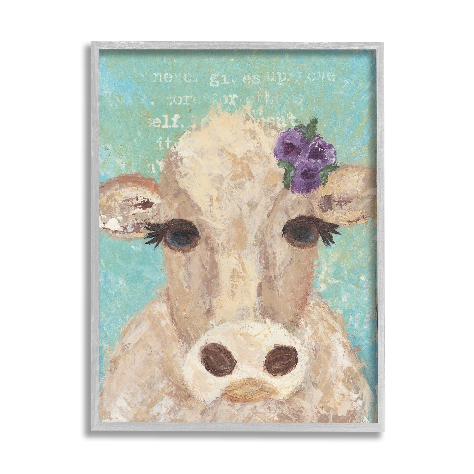 Stupell Industries Cow Painterly Portrait, 11 x 14,Design by Cassandra Cushman