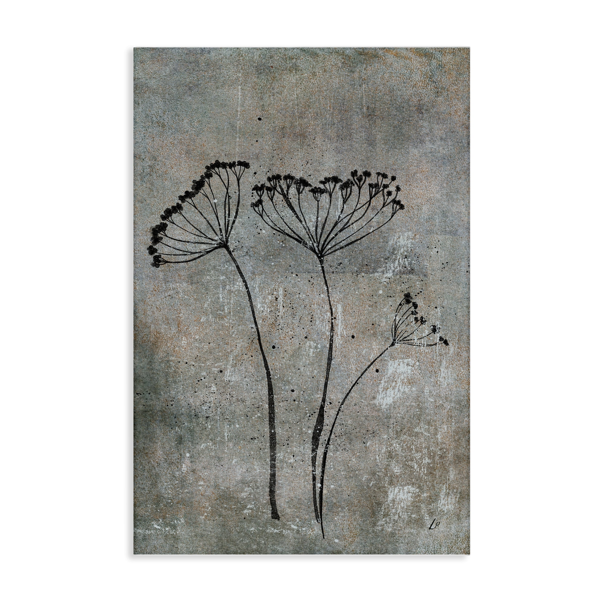 Stupell Industries Cow Parsley Sprigs Plants & Flowers Painting Wrapped Canvas Art Print Wall Art, 20 x 30