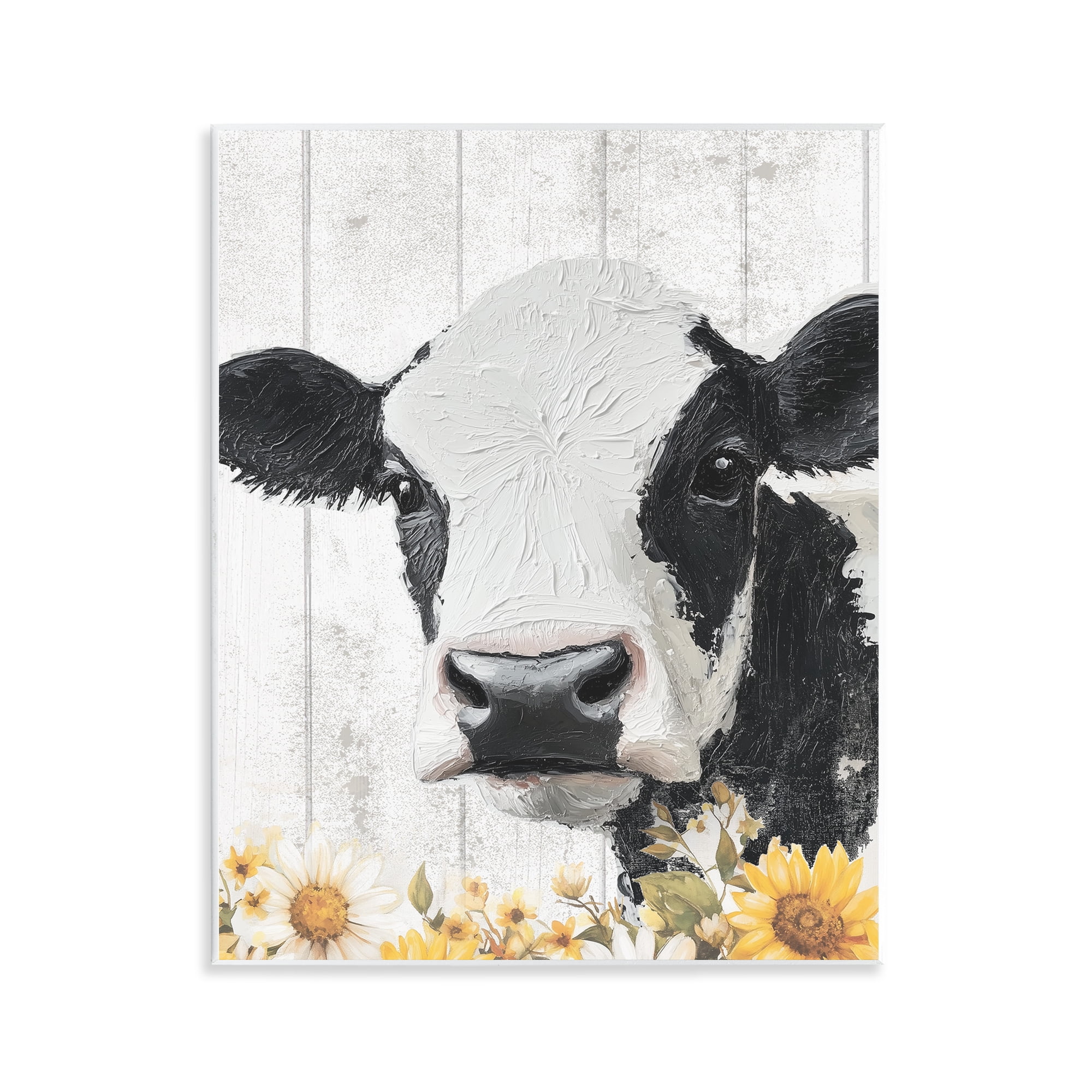 Stupell Industries Cow and Sunflowers Wall Plaque Art, design by Christine Simpson Art