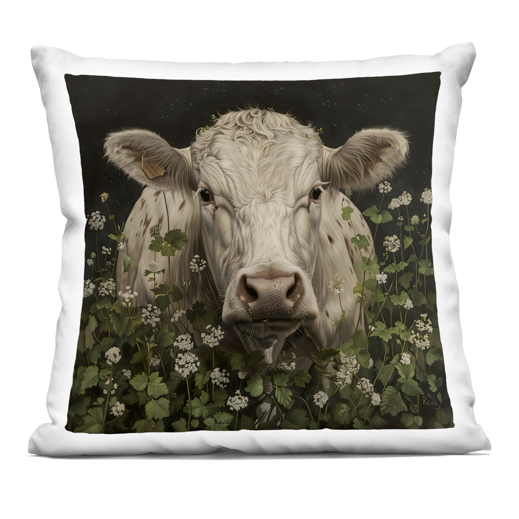 Stupell Industries Cow in the Green Meadow Decorative Printed Throw Pillow, design by Creative Studio, 18 x 7 x 18