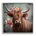 thumbnail image 1 of Stupell Industries Cow with Vintage Florals Animals & Insects Painting Gray Framed Art Print Wall Art, 24 x 24, 1 of 9