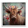 thumbnail image 1 of Stupell Industries Cow with Vintage Florals Animals & Insects Painting White Framed Art Print Wall Art, 12 x 12, 1 of 9