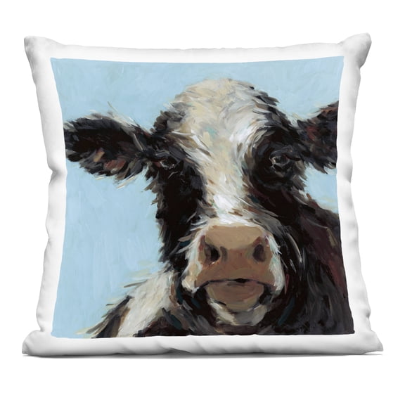 Stupell Industries Cow with Wispy Hair Decorative Printed Throw Pillow design by Wani Pasion, 18 x 7 x 18