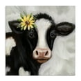 thumbnail image 1 of Stupell Industries Cow with Yellow Daisy Animals & Insects Painting Gallery Wrapped Canvas Art Print Wall Art, 24 x 24, 1 of 8