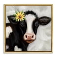 thumbnail image 1 of Stupell Industries Cow with Yellow Daisy Animals & Insects Painting Gold Floater Framed Canvas Art Print Wall Art, 18 x 18, 1 of 10