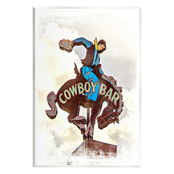 Stupell Industries Cowboy Bar Sign Typography Painting Unframed Art Print Wall Art, 10 x 15