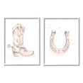 thumbnail image 1 of Stupell Industries Cowboy Boot Pink Stars Horseshoe Western Theme Graphic Art White Framed Art Print Wall Art, Set of 2, Design by Studio Q, 1 of 5