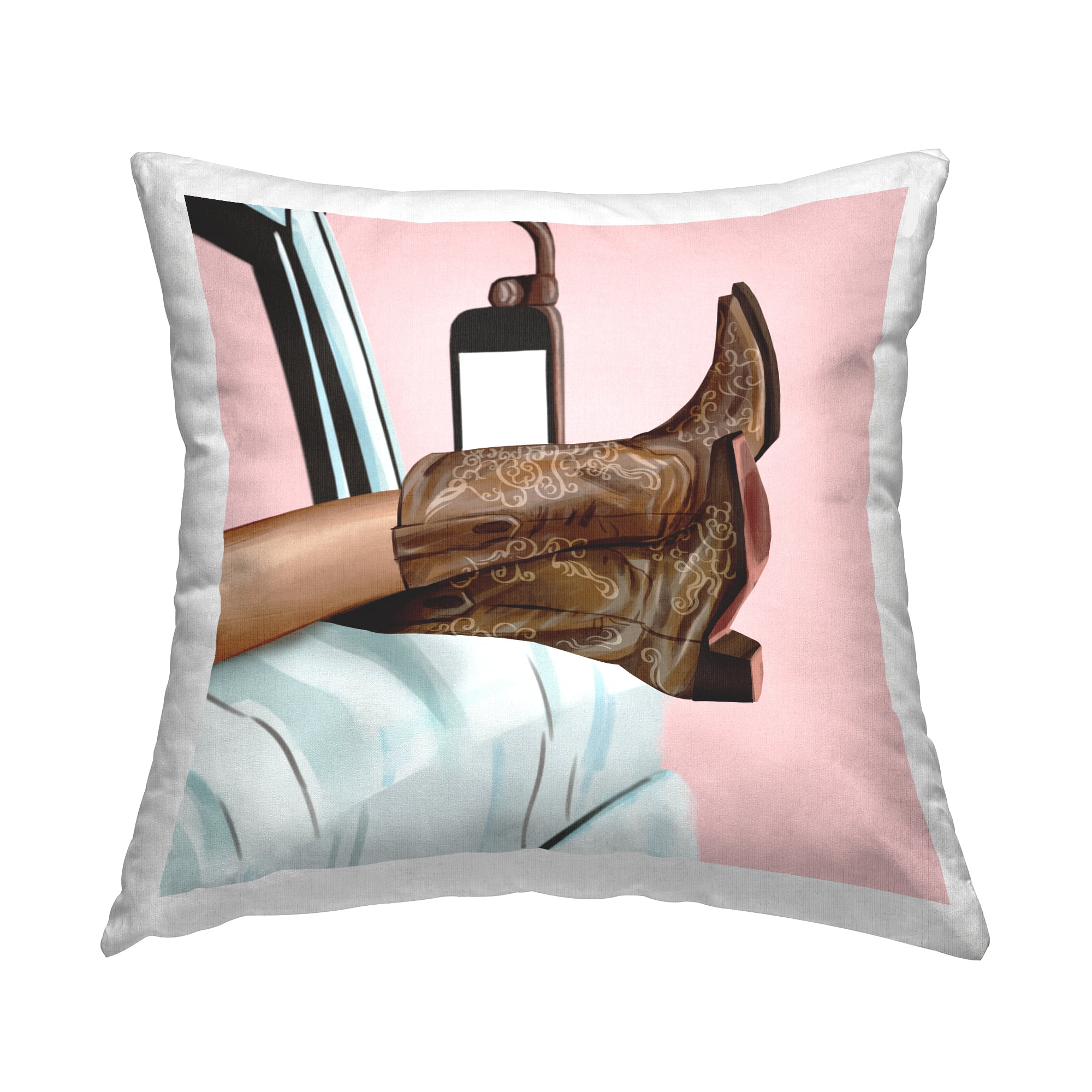Stupell Industries Cowboy Boots Girl Truck Printed Throw Pillow Design by Ziwei Li