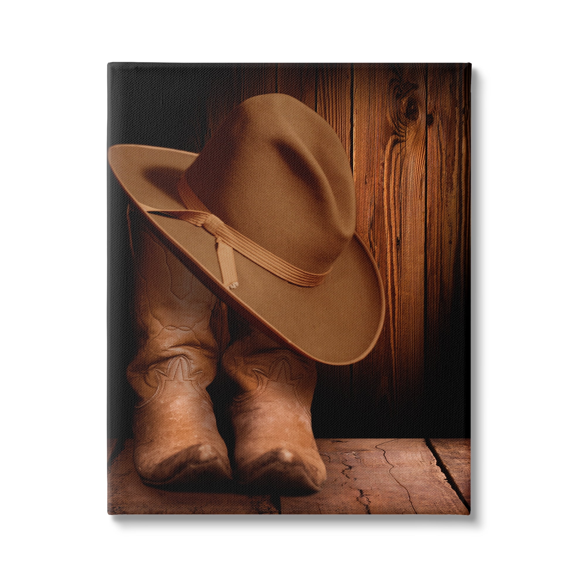 Stupell Industries Cowboy Boots & Hat Literature & Flim Photography Gallery Wrapped Canvas Art Print Wall Art, 24 x 30